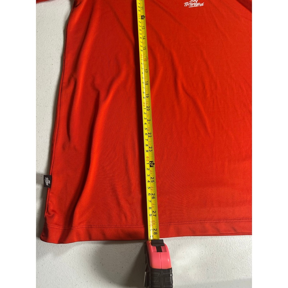 100 Thieves Mens Performance Polo Shirt Red Short Sleeve Embroidered Logo Large - Picture 11 of 12